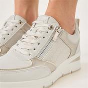 Tamaris Rea Wedge Side Zip Trainer - Ivory Gold Combi - 36 image