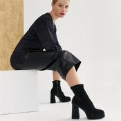 Tamaris Alysha Platform High Block Heel - Black Velour - 37 image