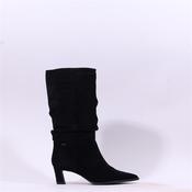 Tamaris Chaya Ruffled Low Heel Mid Calf - Black Suede - 36 image