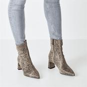 Tamaris Aquila Block Heel Pointed Bootie - Beige Snake - 36 image