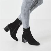 Tamaris Zoi Metallic Heel Ankle Boot - Black Suede - 36