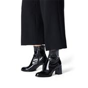 Tamaris Aspasia Block Heel Stretch Boot - Black Patent - 36