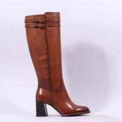 Tamaris Aspasia Heel 2 Strap Long Boot - Cognac Leather - 36 image