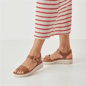 Tamaris Mia Low Wedge Velcro Sandal - Cognac Leather - 36 image