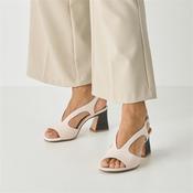 Tamaris Ambada Peeptoe Mid Heel Sandal - Ivory Combi - 36