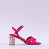 Tamaris Shanaia Print Heel Sandal - Fuchsia Combi - 36