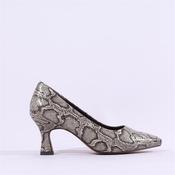 Marco Tozzi Nosca Pointed Toe Mid Heel - Beige Snake - 36