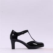 Marco Tozzi Gion T-Bar Closed Toe Heel - Black Patent - 37 image