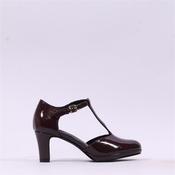 Marco Tozzi Gion T-Bar Closed Toe Heel - Bordeaux Patent - 36 image