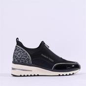 Marco Tozzi Virga Front Zip Trainer - Black Combi - 36 image
