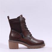 Marco Tozzi Lutter Block Heel Lace Boot - Chestnut - 36 image