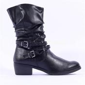 Marco Tozzi Drema Strappy Biker Boot - Black - 36 image