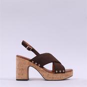 Marco Tozzi Paduli Cross Strap Cork Heel - Mocca - 36