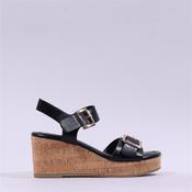Marco Tozzi Fatti Cork Platform Sandal - Black - 36