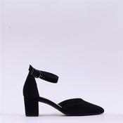 Gabor Gala Ankle Strap Block Heel Court - Black Suede - 4 image