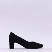 Gabor Helga Stacked Heel Court Shoe - Black Suede - 4 image