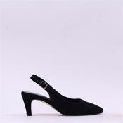 Gabor Lazona Mid Heel Pointed Slingback - Black Suede - 4 image