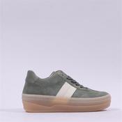 Gabor Steam Platform Gumsole Trainer - Green Suede - 4 image