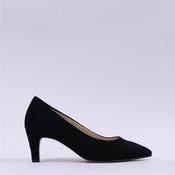 Gabor Daze Mid Heel Pointed Court Shoe - Black Suede - 4 image