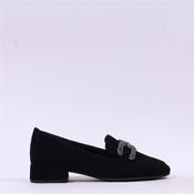 Gabor Gift Block Heel Jewel Loafer - Black Suede - 4 image