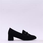 Gabor Norma Block Heel Link Loafer - Black Suede - 4 image