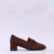 Gabor Norma Block Heel Link Loafer - Brown Suede - 4 image