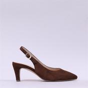 Gabor Lazona Pointed Toe Slingback Heel - Brown Suede - 4