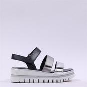 Gabor Alfa Triple Strap Platform Sandal - Black Silver - 4 image
