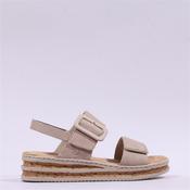 Rieker Twin Velcro Strap Platform Sandal - Beige - 36 image
