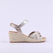 Gabor Moon Cross Espadrille Wedge Sandal - Gold Leather - 5 image