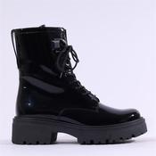 Gabor Merry Chunky Laced D Ring Boot - Black Patent - 4.5