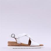 Gabor Rich Cross Low Wedge Cork Sandal - White Leather - 4 image