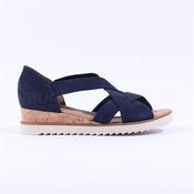 Gabor Truth Cross Low Wedge Sandal - Navy Suede - 5.5 image