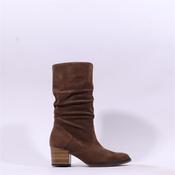 Gabor Ramona Mid Calf Ruffled Block Heel - Whiskey Suede - 4 image