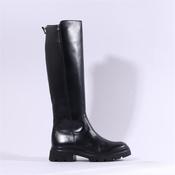 Gabor Match Chunky Rear Zip Long Boot - Black Leather - 4.5