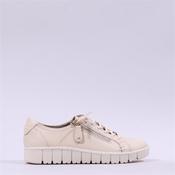 Jana Luna Bungee Lace Side Zip Trainer - Beige Leather - 37 image