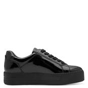 Jana Laced Platform Trainer Side Zip - Black Patent - 37 image