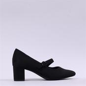 Jana Nebu Strap Block Heel Shoe - Black Suede - 37 image