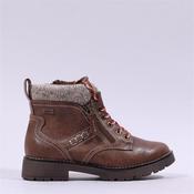 Jana Betty Knitted Cuff Laced Ankle Boot - Cognac - 40 image