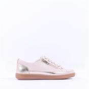 Caprice Manou Side Zip Lace Shoe - Cream Gold - 5