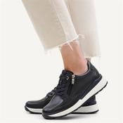 Caprice Franzi Side Zip Wedge Trainer - Navy Leather - 4 image