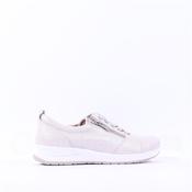Caprice Vera Side Zip Lace Trainer - Pearl Deerskin - 4