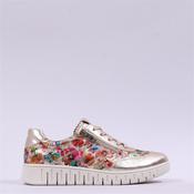 Caprice Fina Side Zip Flex Trainer - Floral Metallic - 6