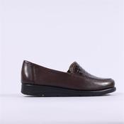Caprice Frieda Slip On Croc Wedge - Dark Brown Leather - 39