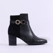 Caprice Francesca Heel Strap Ankle Boot - Black Combi - 3.5