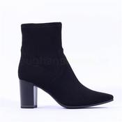 Caprice Audrey Point Toe Block Heel Boot - Black Stretch - 3.5