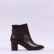Caprice Francesca Block Heel Buckle Boot - Dark Brown Leather - 3.5 image