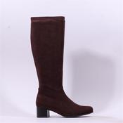 Caprice Narnia Mid Block Heel Long Boot - Dark Brown Stretch - 3.5 image