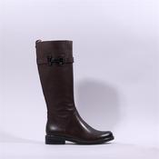 Caprice Kania Snake Strap Long Boot - Dark Brown Leather - 5
