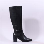 Caprice Francesca Block Heel Long Boot - Black Leather - 3.5 image